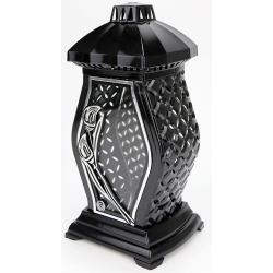 ZNICZ LAMPION KAPICZKA WAZA z srebrną kalią Nowoczesny prod. PL wys. 34cm